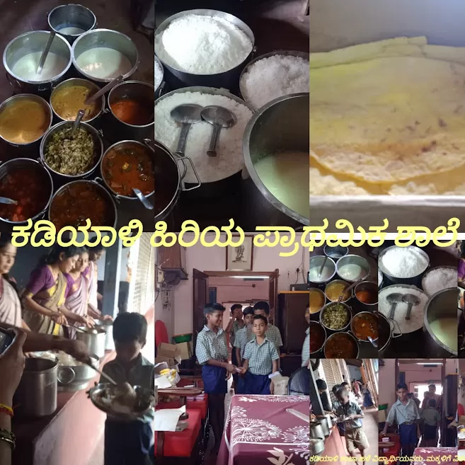 Mr. Our schools old  student Mr.Bhaskar Sherigar, has arranged a special meal for our children.”