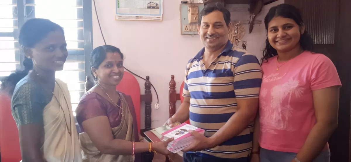 On 06/02/2025, our school’s old student Mr. Ashok Prabhu and his daughter Trisha prabhu generously donated 70 story books to the children free of cost. On this occasion, Mrs. Sarita Rani crp(UDUPI NORTH CLUSTER RESOURCE PERSON) [, and the Headmistress, Mrs. Suhasini, were present.
